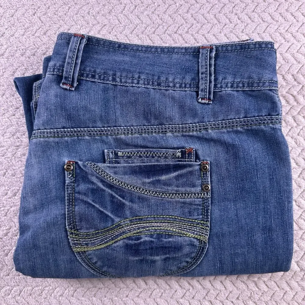 Skater Girl jeans Flower punk Debenhams Boyfriend Jeans Baggy‎ Size 18 Stretch